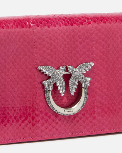 Mini Love Bag crossbody bag in glossy reptile PINK0 Galleria