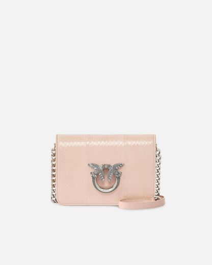 Mini Love Bag crossbody bag in glossy reptile PINK0 Galleria