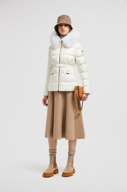 Piumino corto in shearling con cappuccio Boed