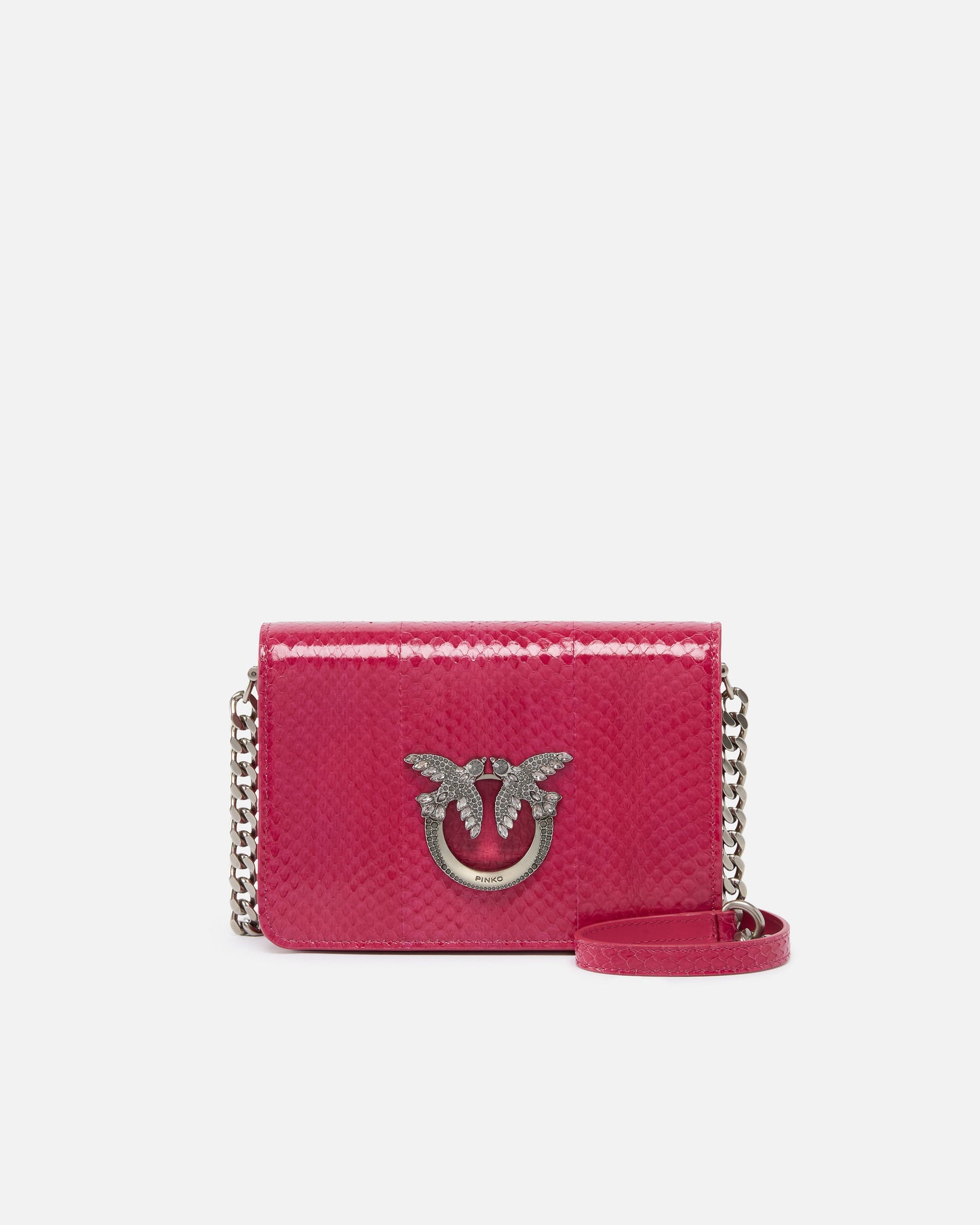 Mini Love Bag crossbody bag in glossy reptile PINK0 Galleria