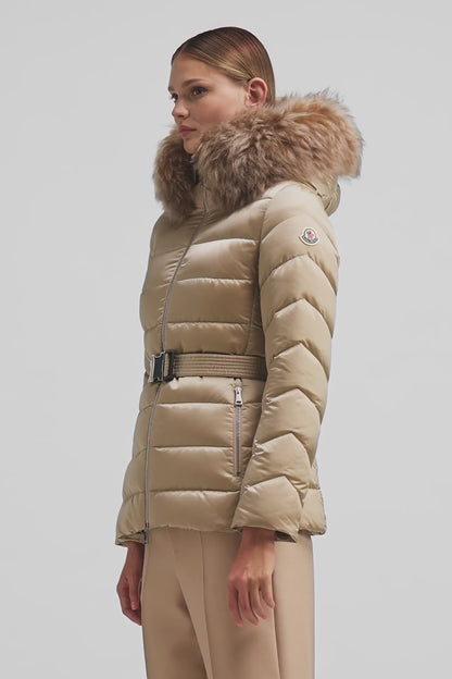 Piumino corto in shearling con cappuccio Cupidone